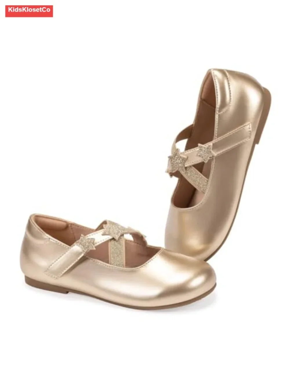Girls Mary Jane Flats Dressy School Party Shoes Faux Leather
